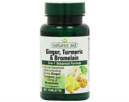 Natures Aid Ginger, Turmeric, and Bromelain supplement