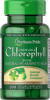 Puritan's Pride Chewable Chlorophyll Supplement to Relieve Bad Breath