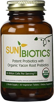 Sunbiotics Potent Probiotics with Organic Yacon Root Prebiotics supplement