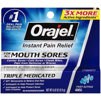 Orajel Mouth Sore Gel Topical Solution for Pain Relief