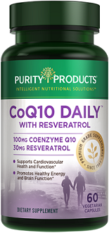 Purity Products COQ10 Daily with Resveratrol Supplement for Cardiovascular Health