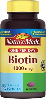 Nature Made Biotin Supplement to Promote Healthy Hair, Skin and Nails