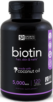 Sport Research Biotin Supplement for Healthy Hair, Skin and Nails