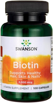 Swanson Vitamins Biotin Supplement for Healthy Skin, Nails and Hair