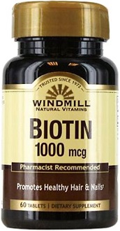 Windmill Health Products Biotin Supplement for Healthy Hair, Nails and Skin