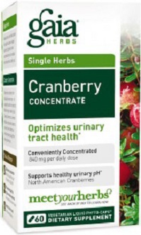 Gaia Cranberry concentrate supplement for UTI