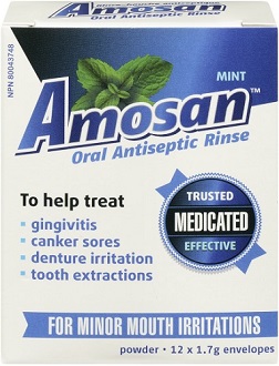 Amosan Oral Antiseptic Rinse for Canker Sore Relief
