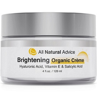 All Natural Advice Brightening Organic Creme for Skin Brightener