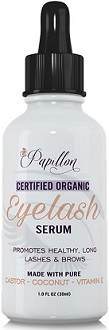 Papillon Certified Organic Eyelash Serum for Eye Lash & Eye Brow