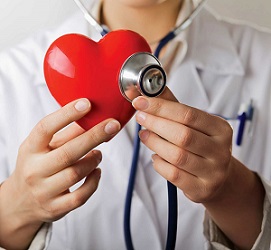 Doctor Holding Figure of Heart